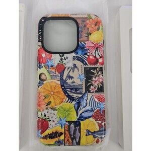 Phone Case for iPhone 15 Pro Retro Western Fruit Stamp Costal Collage Shockproof
